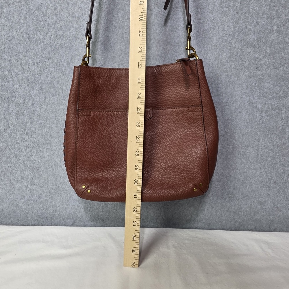 American Leather Co Luca Triple Entry Crossbody Purse Brown - Picture 15 of 16